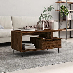 vidaXL Table basse Chêne marron 90x49x45 cm Bois d'ingénierie