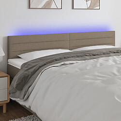 Maison Chic Tête de lit scandinave à LED,meuble de chambre Taupe 200x5x78/88 cm Tissu -MN45247