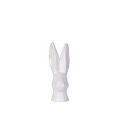 Beliani Figurine décorative en céramique tête de lapin blanc 26 cm GUERANDE