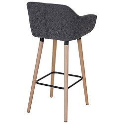 Acheter Mendler 2x Tabouret de bar Malmö T381 ~ tissu, gris