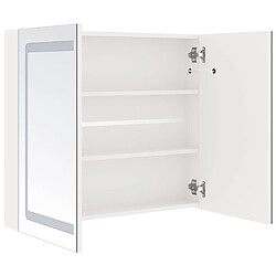 Acheter vidaXL Armoire de salle de bain à miroir LED Blanc brillant 80x12x68cm