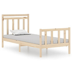 Maison Chic Lit adulte - Lit simple Cadre de lit,Structure du lit Contemporain bois massif 90x190 cm simple -MN11890