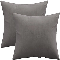 ICONIK INTERIOR Lot de 2 coussins en velours - housse et garnissage - Mesmal Gris