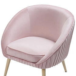 Beliani Fauteuil TROMSO Velours Rose pas cher