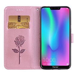 Wewoo Housse Coque Étui en cuir PU à rabat horizontal relief rose pour Huawei Honor 8Cavec support et fentes cartes et portefeuille or pas cher