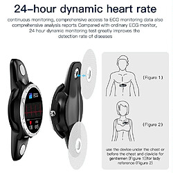 Acheter Yonis Montre Connectée Cuir Noir ECG Cardio IP67