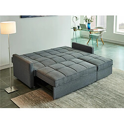 Acheter Vente-Unique Canapé 3 places convertible en tissu CANETTI - Gris