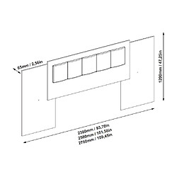 Avis Vente-Unique Tête de lit extensible 140/160/180 cm - Blanc et taupe - KYLANA
