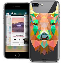 Caseink Coque Housse Etui Apple iPhone 8 Plus (5.5 ) [Crystal Gel HD Polygon Series Animal - Souple - Ultra Fin - Imprimé en France] Cerf