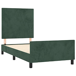 Avis vidaXL Cadre de lit sans matelas vert foncé 100x200 cm velours