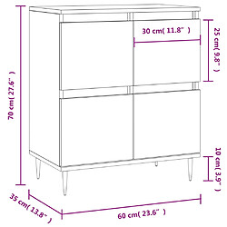 vidaXL Buffet Noir 60x35x70 cm Bois d'ingénierie pas cher