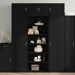 vidaXL Buffet haut noir 70x41x185 cm bois d'ingénierie