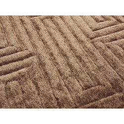 Vente-Unique Tapis shaggy en relief à poils longs - 160 x 230 cm - Marron - MAZE