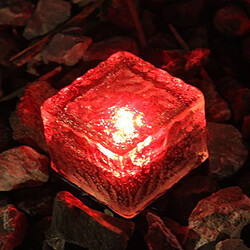 Cristal solaire énergie cube LED lumière étanche enterré cour lampe rouge