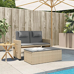 Avis Maison Chic Banc inclinable de jardin avec coussins| Banc d'extérieur beige résine tressée -GKD38756