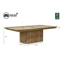 Moloo PIANA-Table à manger Rectangulaire 8/10 p, L.230 cm, en Teck recyclé pas cher