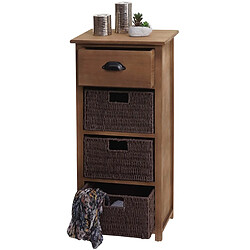 Decoshop26 Commode avec tiroir et 3 paniers de rangement 83x40x29 cm marron foncé 04_0006506