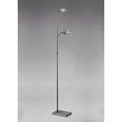 Inspired Lampadaire 2 lumières G9 nickel satiné/cristal, non compatible LED/CFL