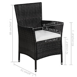 Acheter Maison Chic Chaise Relax,Fauteuil et tabouret et coussins d'extérieur Résine tressée Noir -GKD67711