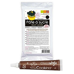 Scrapcooking Pâte à sucre noire 250 g + Stylo chocolat