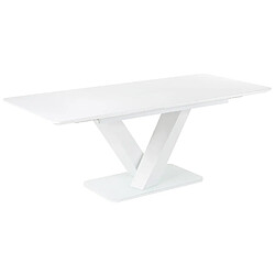 Beliani Table à manger extensible 160/200 x 90 cm blanc SALTUM