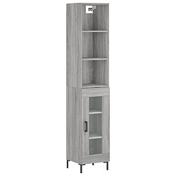 vidaXL Buffet haut Sonoma gris 34,5x34x180 cm Bois d'ingénierie