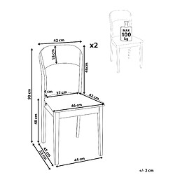 Avis Beliani Bois d'hévéa Chaise de salle à manger Set de 2 Bois foncé ALVIN