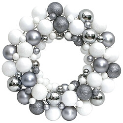 vidaXL Couronne de Noël blanc et gris 45 cm polystyrène