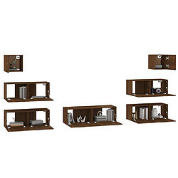 Avis vidaXL Ensemble de meubles TV 7 pcs Chêne marron Bois d'ingénierie