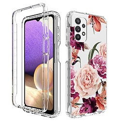 Coque en TPU antichoc, transparent pour votre Samsung Galaxy A23 5G - fleur mauve