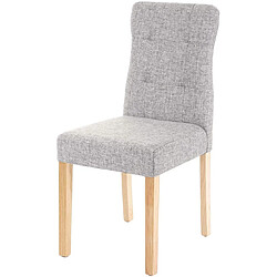 Decoshop26 Lot de 2 chaises en tissu gris pieds en bois clair CDS04445