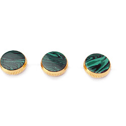 Ensemble De 3 Pièces Boutons En Doigt De Malachite Plaqués Or Pour La Réparation De Trompettes