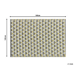 Beliani Tapis extérieur au motif triangles gris et jaunes 120 x 180 cm HISAR