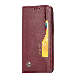 Wewoo Housse Coque Étui en cuir Flip à texture pour la peau horizontale Sony Xperia 10avec cadre photo et supportlogements cartes et porte-monnaie Vin rouge