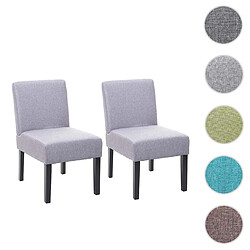 Mendler 2x chaise de salle à manger HWC-F61, fauteuil lounge, tissu/textil ~ gris