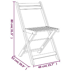 vidaXL Ensemble de bistro pliable 3 pcs bois d'acacia solide pas cher