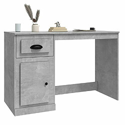 Acheter Maison Chic Bureau solide,Table de travail,Bureau d'ordinateur avec tiroir gris béton 115x50x75 cm bois d'ingénierie -GKD13162