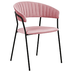 Acheter Beliani Chaise de salle à manger MARIPOSA Set de 2 Velours Rose