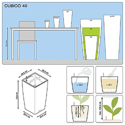 LECHUZA Jardinière Cubico 40 ALL-IN-ONE Charbon 18194 pas cher