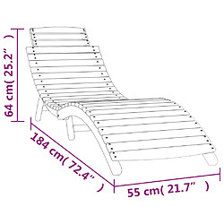 Acheter vidaXL Chaise longue avec table blanc bois massif d'acacia