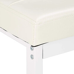 Helloshop26 Banc banquette range chaussures ouvert synthétique support grillage métal 115 cm blanc 13_0000367