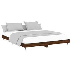 Acheter Vidaxl Cadre de lit chêne marron 160x200 cm bois d'ingénierie