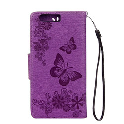 Avis Wewoo Housse Étui Violet pour Huawei P10 Plus Papillons Gaufrage en cuir Flip horizontale avec support et Slots de cartes Portefeuille & Longe