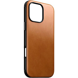 Nomad Coque pour iPhone 16 Pro Max Compatible MagSafe Antichocs en Cuir Marron clair