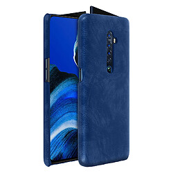 Avizar Coque Oppo Reno 2 Aspect Cuir Effet Vintage Protection Rigide et Fine bleu foncé