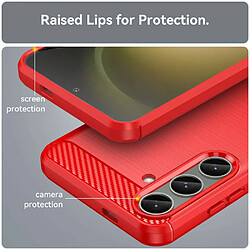 Avis Htdmobiles Coque pour Samsung Galaxy S24 Plus 5G - housse etui silicone gel carbone + verre trempe - ROUGE