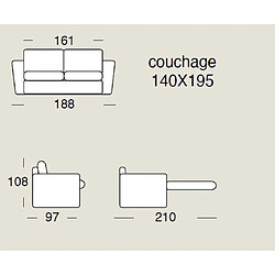 Inside 75 Canapé convertible 3 places BURGOS en velours Bleu Azur ouverture EXPRESS 140*195 cm matelas 17cm OUTLET