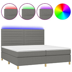 vidaXL Sommier à lattes de lit et matelas et LED Gris foncé 200x200 cm