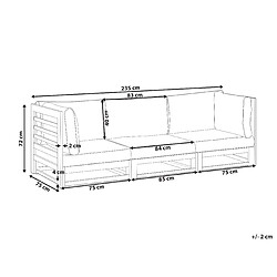Beliani Canapé jardin 3 places - Bois sombre