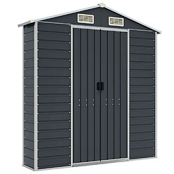 Helloshop26 Abri de jardin cabane cabanon maison de stockage remise extérieur hangar outils robuste 191 x 810 x 198 cm acier galvanisé anthracite 02_0022191 pas cher